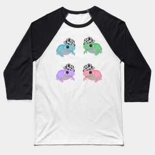 Colorful Frogs in Cowboy Hats Baseball T-Shirt